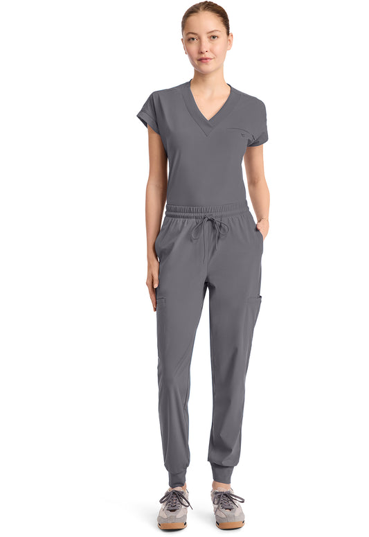 Pursuit IN024A Women's 5-Pocket Scrub Joggers Pewter