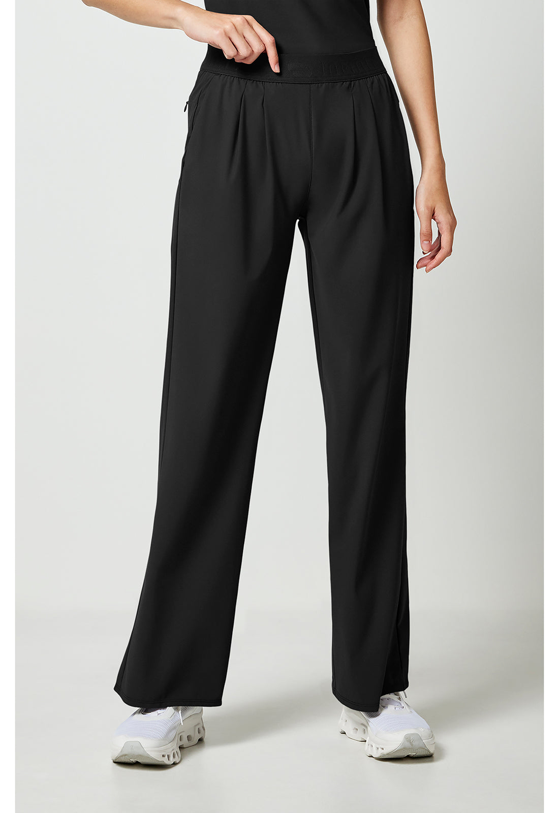Pursuit IN025A Women's 3-Pocket Wide Leg Scrub Pants Black