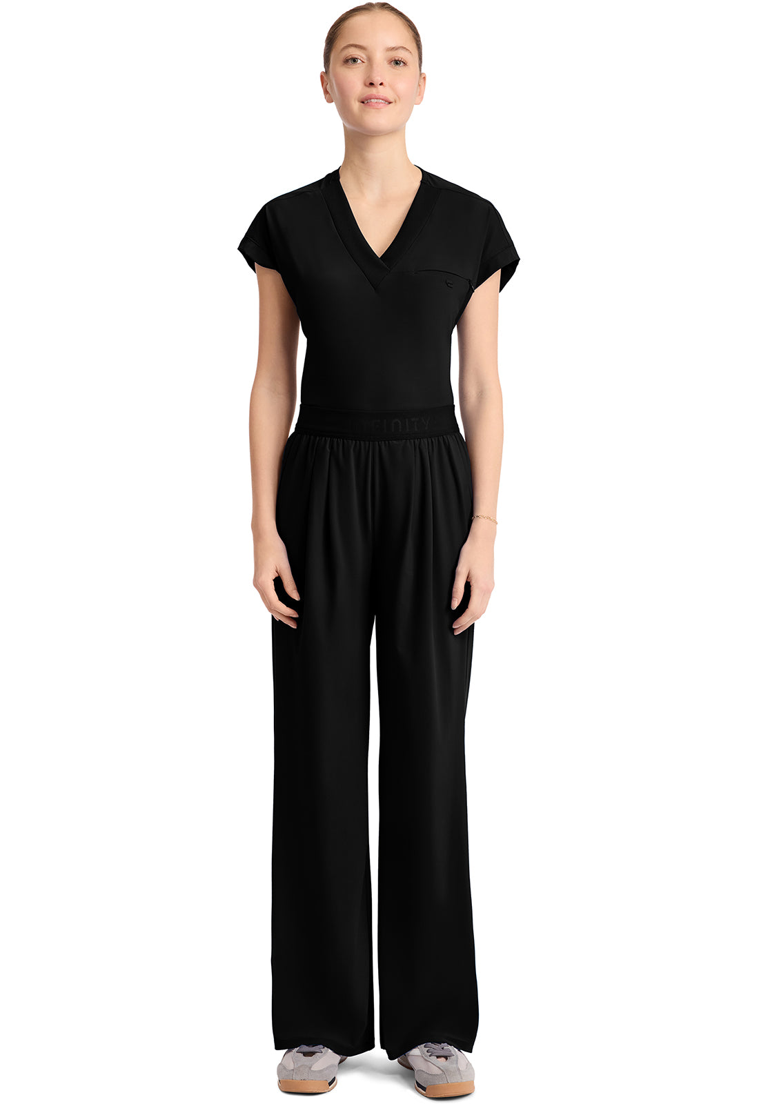 Pursuit IN025A Women's 3-Pocket Wide Leg Pants Black