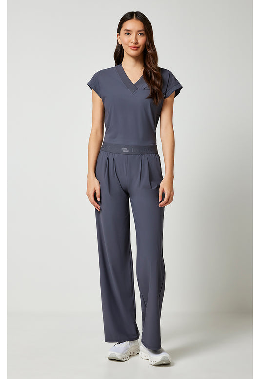 Pursuit IN025A Women's 3-Pocket Wide Leg Scrub Pants Pewter