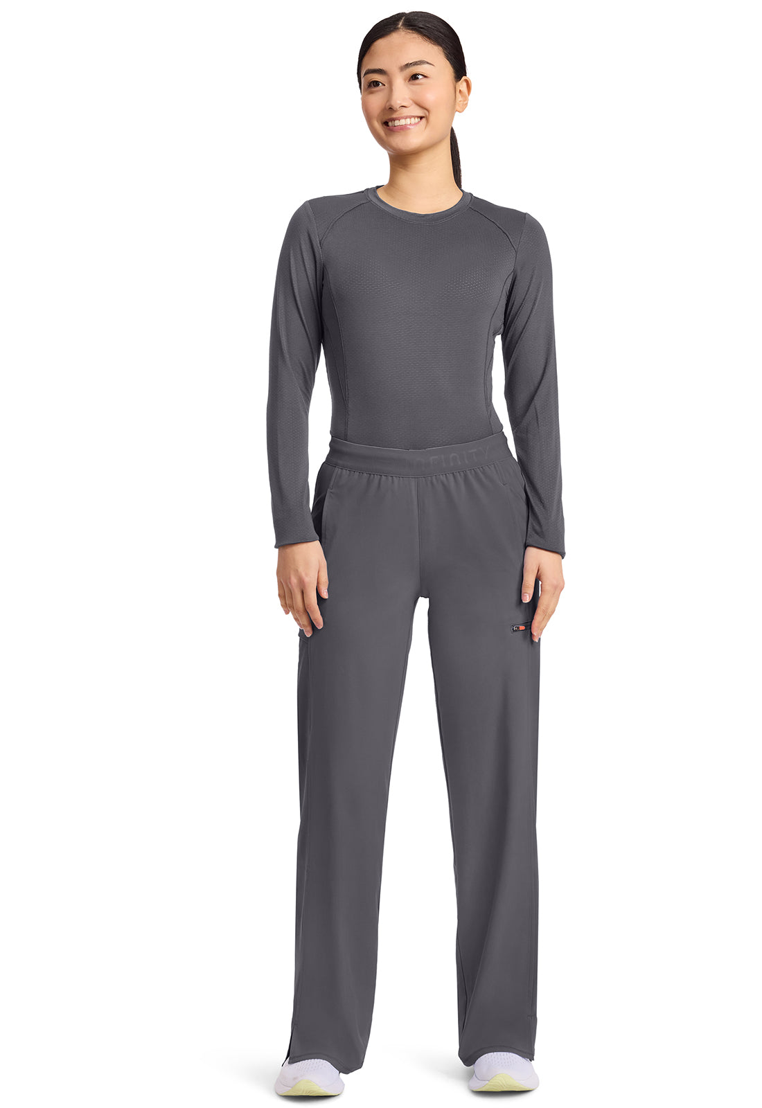 GNR8 IN028A Women's 6-Pocket Wide Leg Pants Pewter