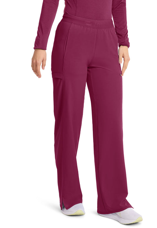 GNR8 IN028A Women's 6-Pocket Wide Leg Pants Wine