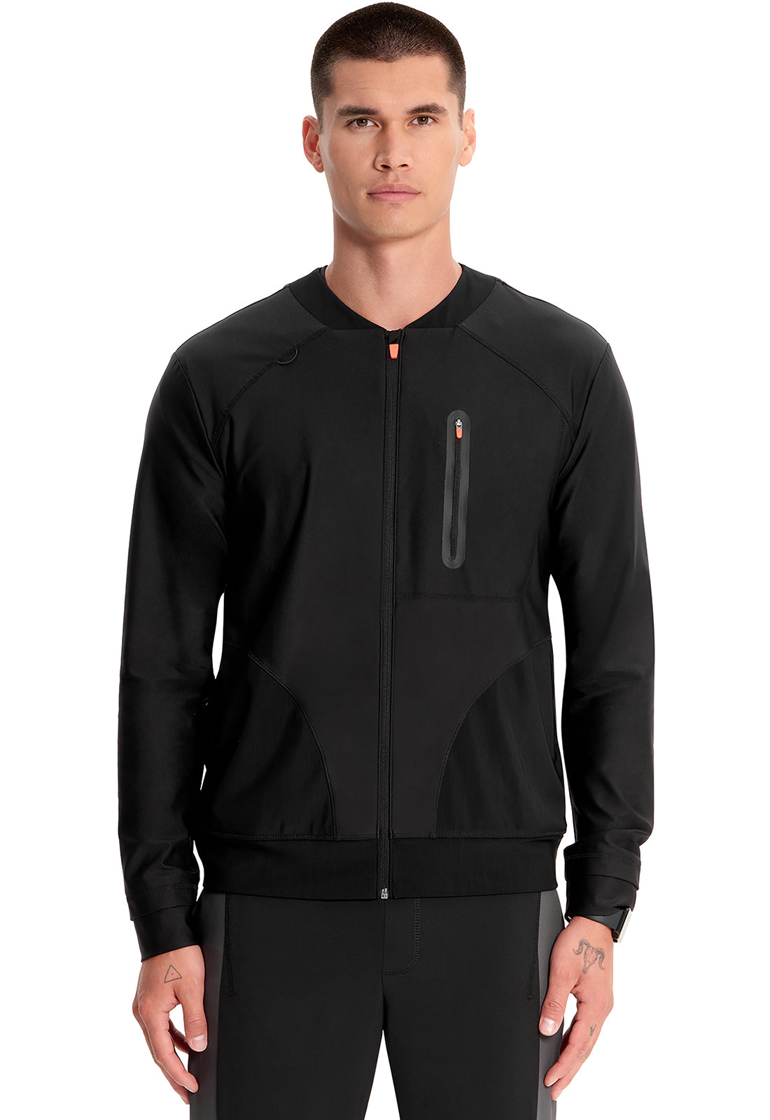 GNR8 Kinetic IN322A Men's Knit Zip Front Jacket Black | Scrubs for