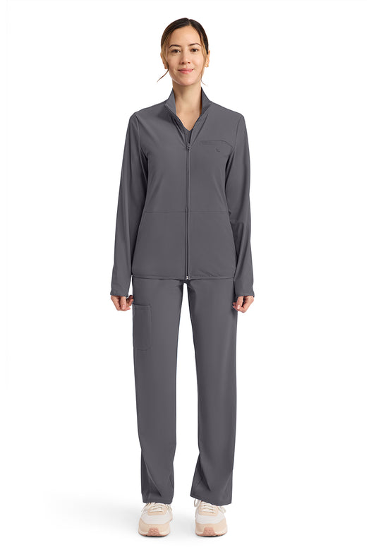 Pursuit IN525A Women's 3-Pocket Warm-up Jacket Pewter