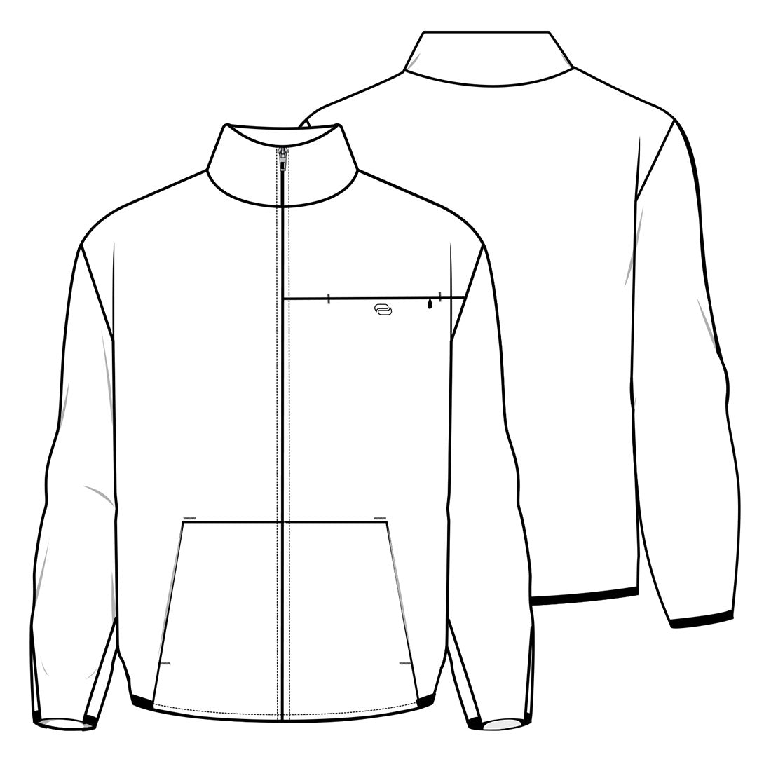 Pursuit IN527A Men's 3-Pocket Warm-up Jacket Pewter