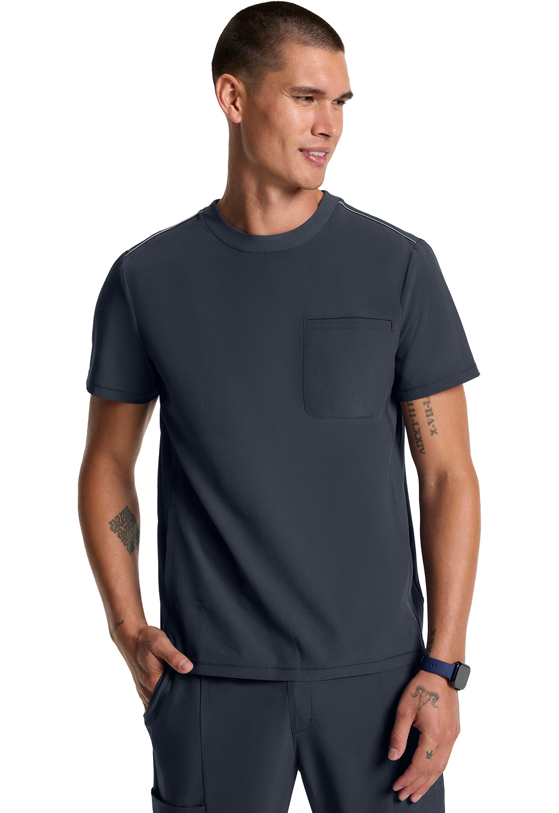 GNR8 IN646A Men's Tuck-in Crew Neck Top Pewter Image