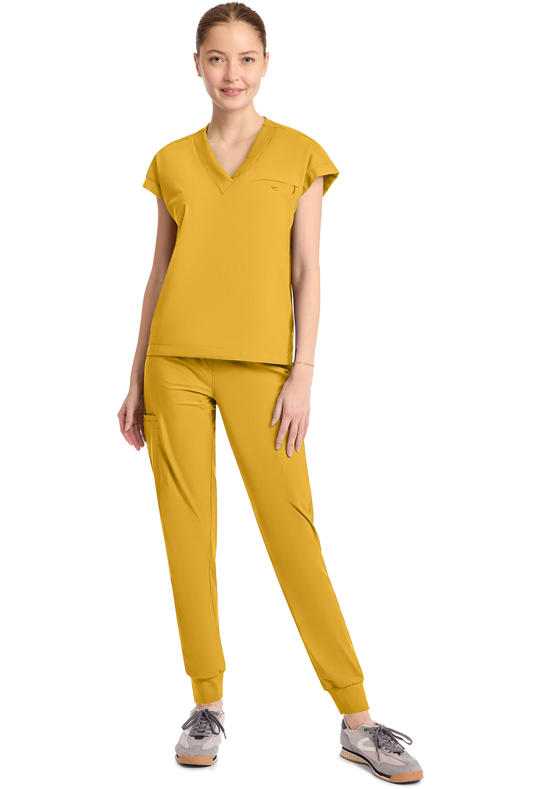 Pursuit IN650A Women's 1-Pocket V-Neck Top Butterscotch