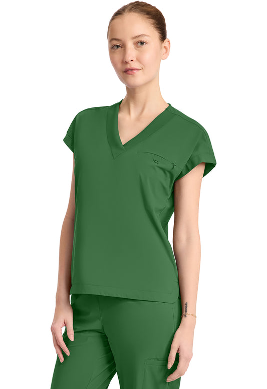 Pursuit IN650A Women's 1-Pocket V-Neck Top Retro Green