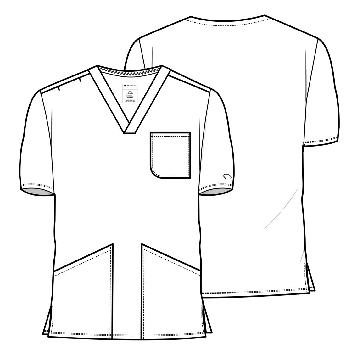 Pursuit IN651A Men's 3 Pocket V-Neck Top Eggplant