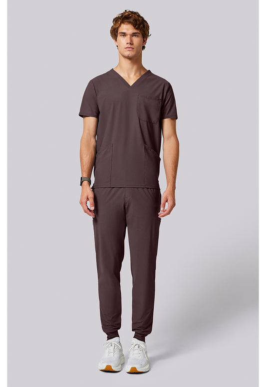 Pursuit IN651A Men's 3 Pocket V-Neck Scrub Top Walnut Roast