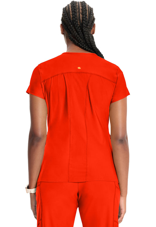 Kinetic IN706A Knit V-Neck Top Vivid Orange Image