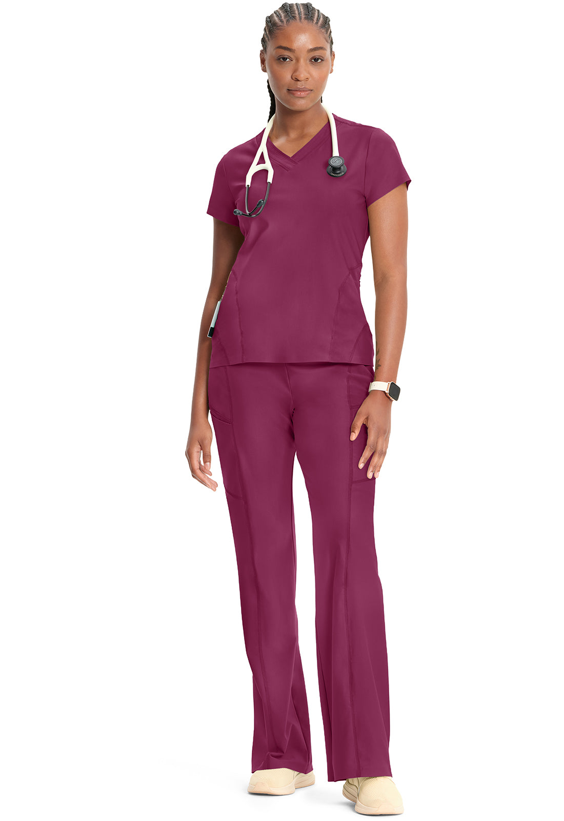 Kinetic IN706A Knit V-Neck Top Wine