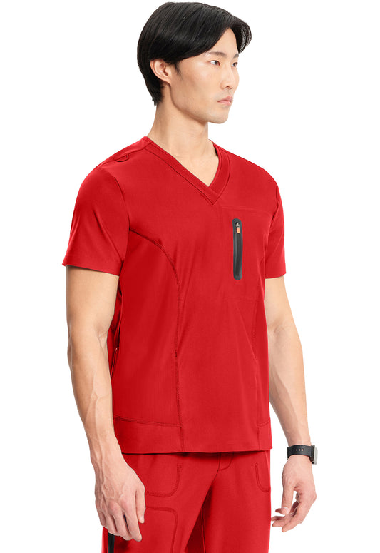 GNR8 Kinetic IN823A Men's Knit V-Neck Top Fire Bird Model Image Left Side | Infinity