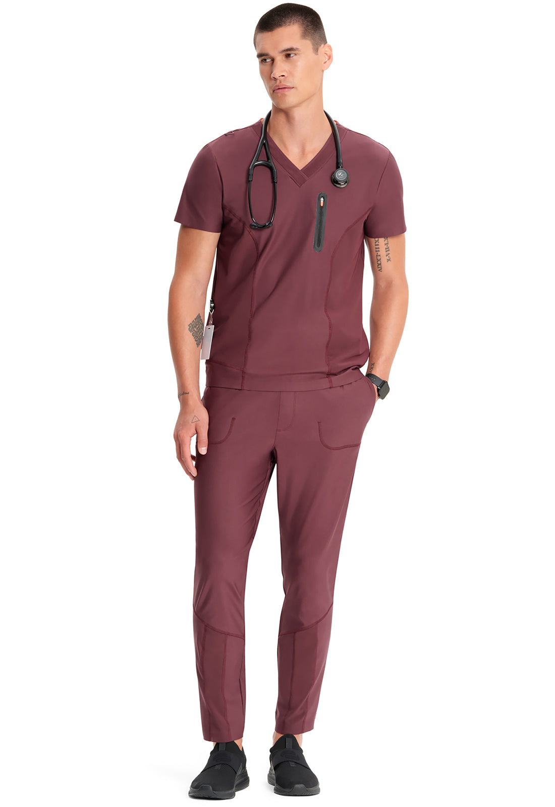 GNR8 Kinetic IN823A Men's Knit V-Neck Top Plum Velvet