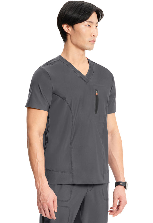 GNR8 Kinetic IN823A Men's Knit V-Neck Top Pewter