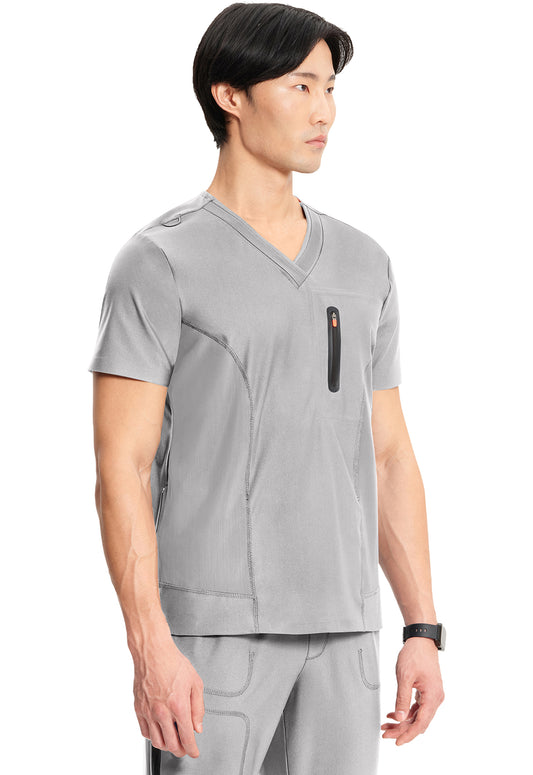 GNR8 Kinetic IN823A Men's Knit V-Neck Top Vapor Model Image Left Side | Infinity