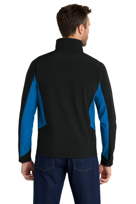Port Authority Core Colorblock Soft Shell Jacket. J318 Black/ Imperial Blue