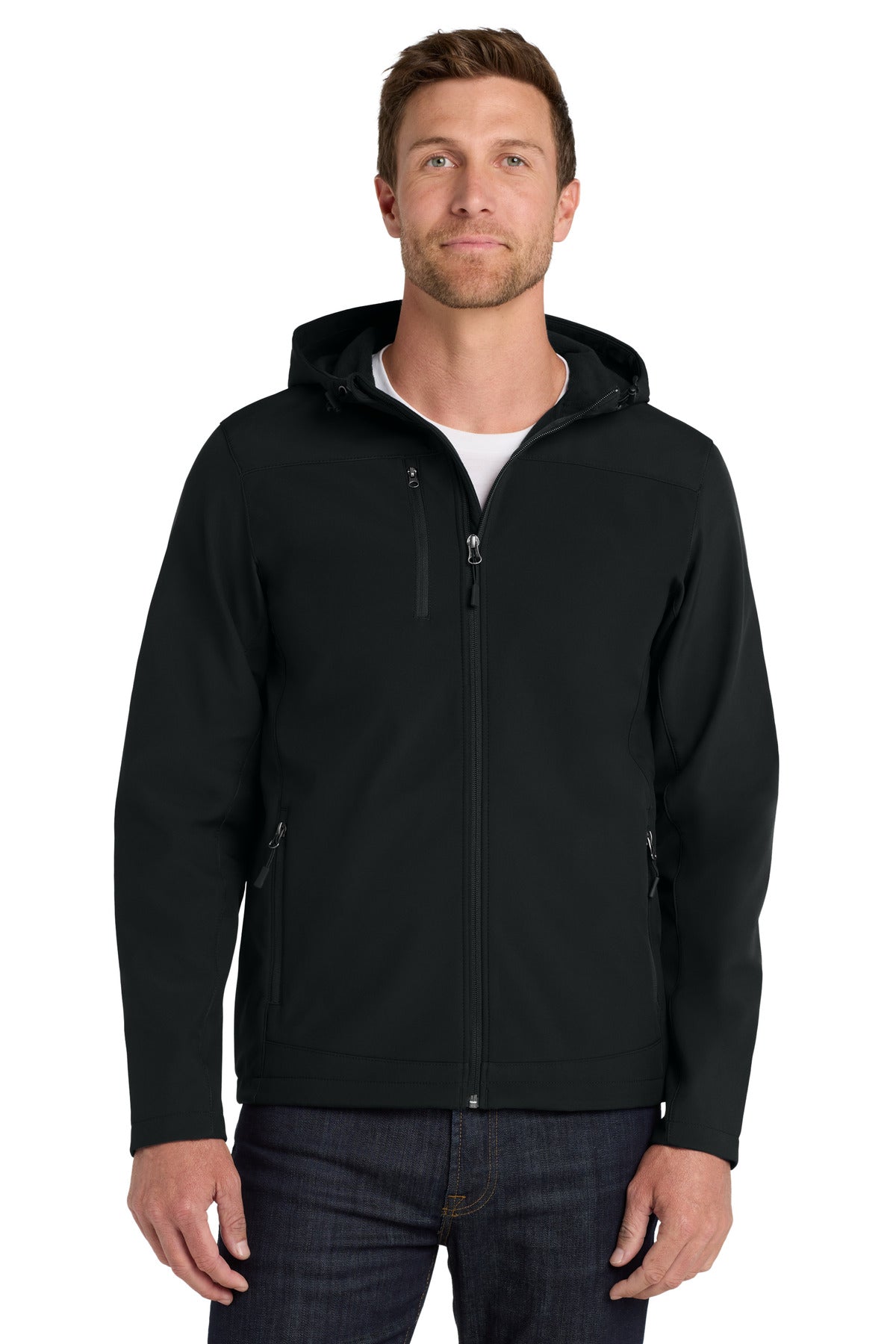 Port Authority Hooded Core Soft Shell Jacket J335 Black