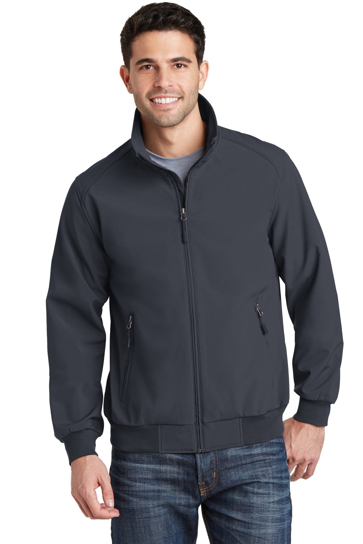 Port Authority Soft Shell Bomber Jacket J337 Battleship Grey