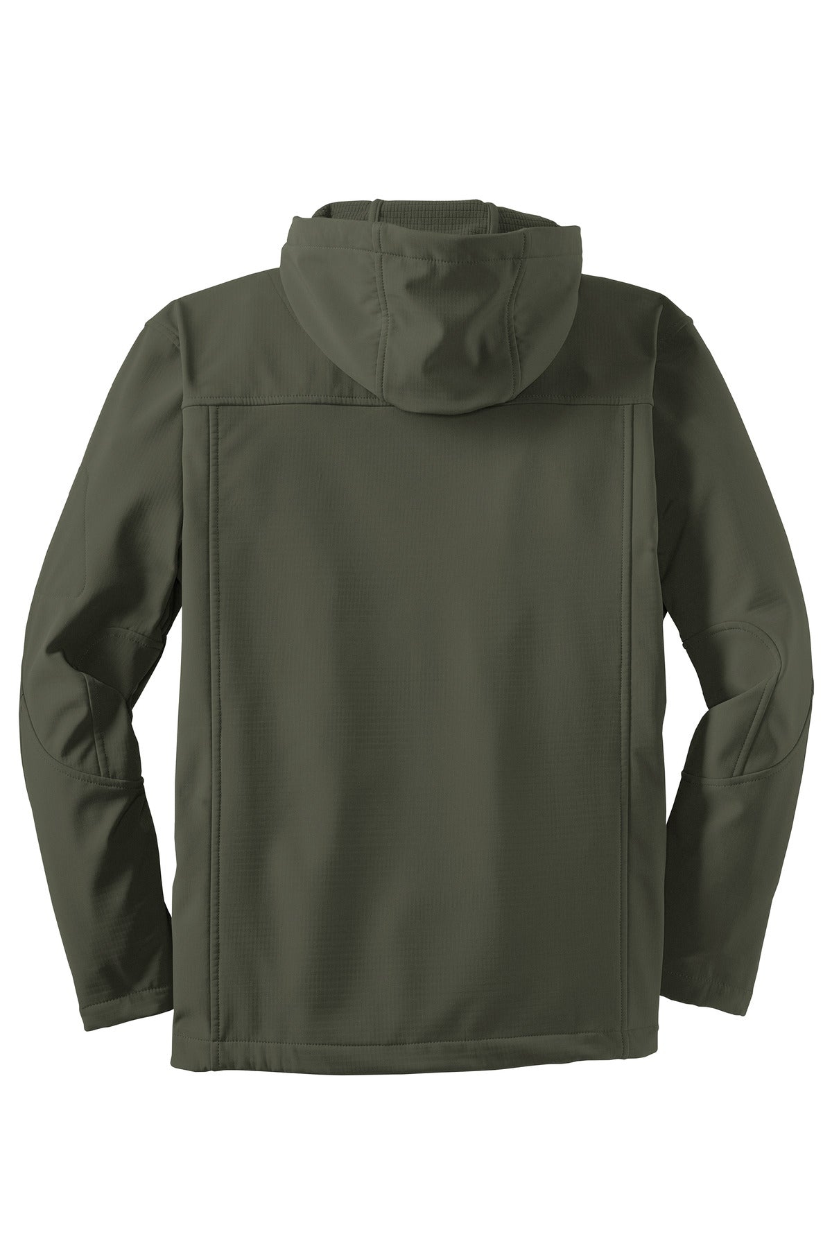 Port Authority Textured Hooded Soft Shell Jacket. J706 Mineral Green/ Soft Orange