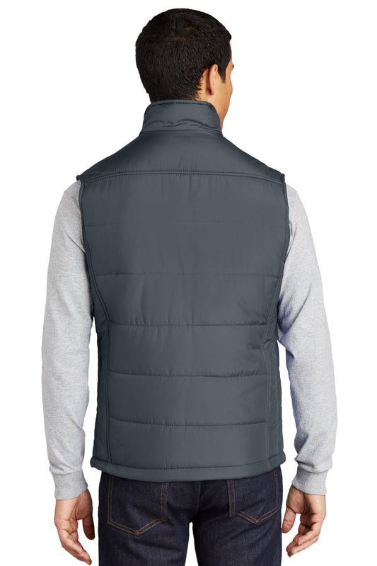 Port Authority Puffy Vest. J709 Dark Slate/ Black