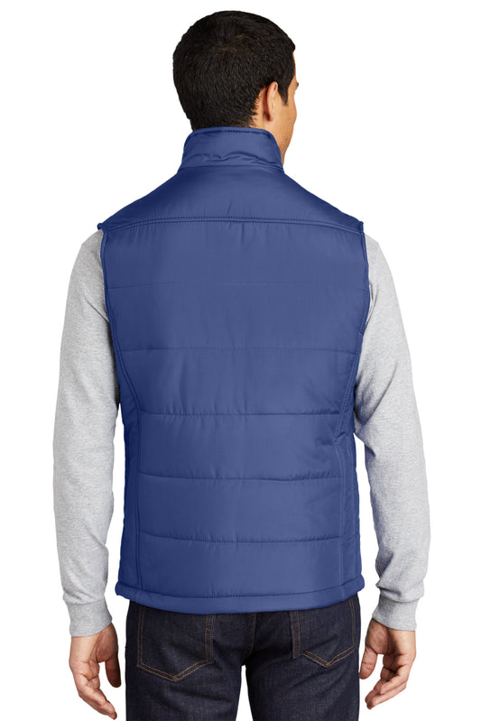 Port Authority Puffy Vest. J709 Mediterranean Blue/ Black