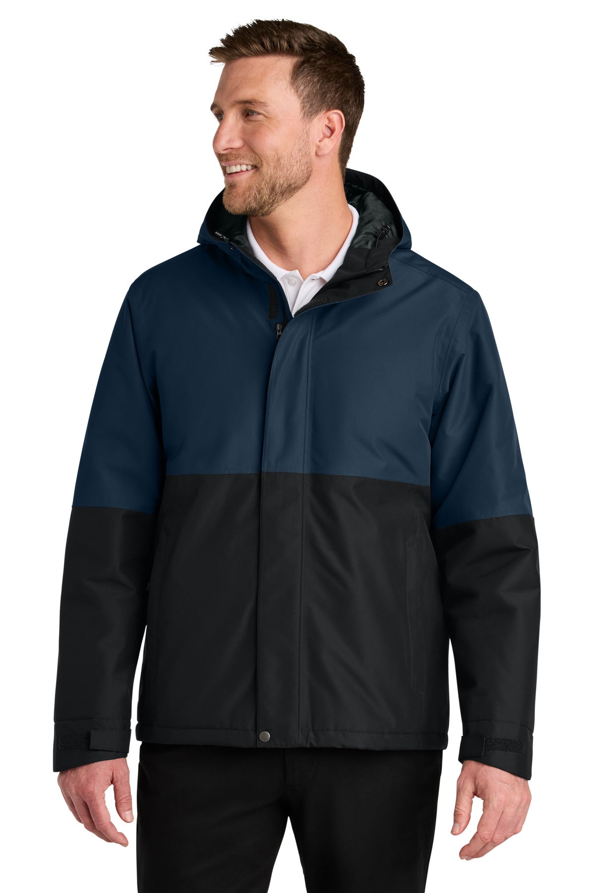 Port Authority Insulated Heavy Ripstop Jacket J721 Dress Blue Navy/ Deep Black