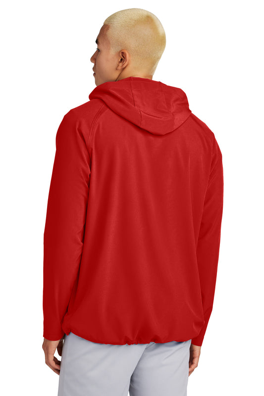 Sport-Tek Repeat 1/2-Zip Long Sleeve Hooded Jacket JST488 Deep Red