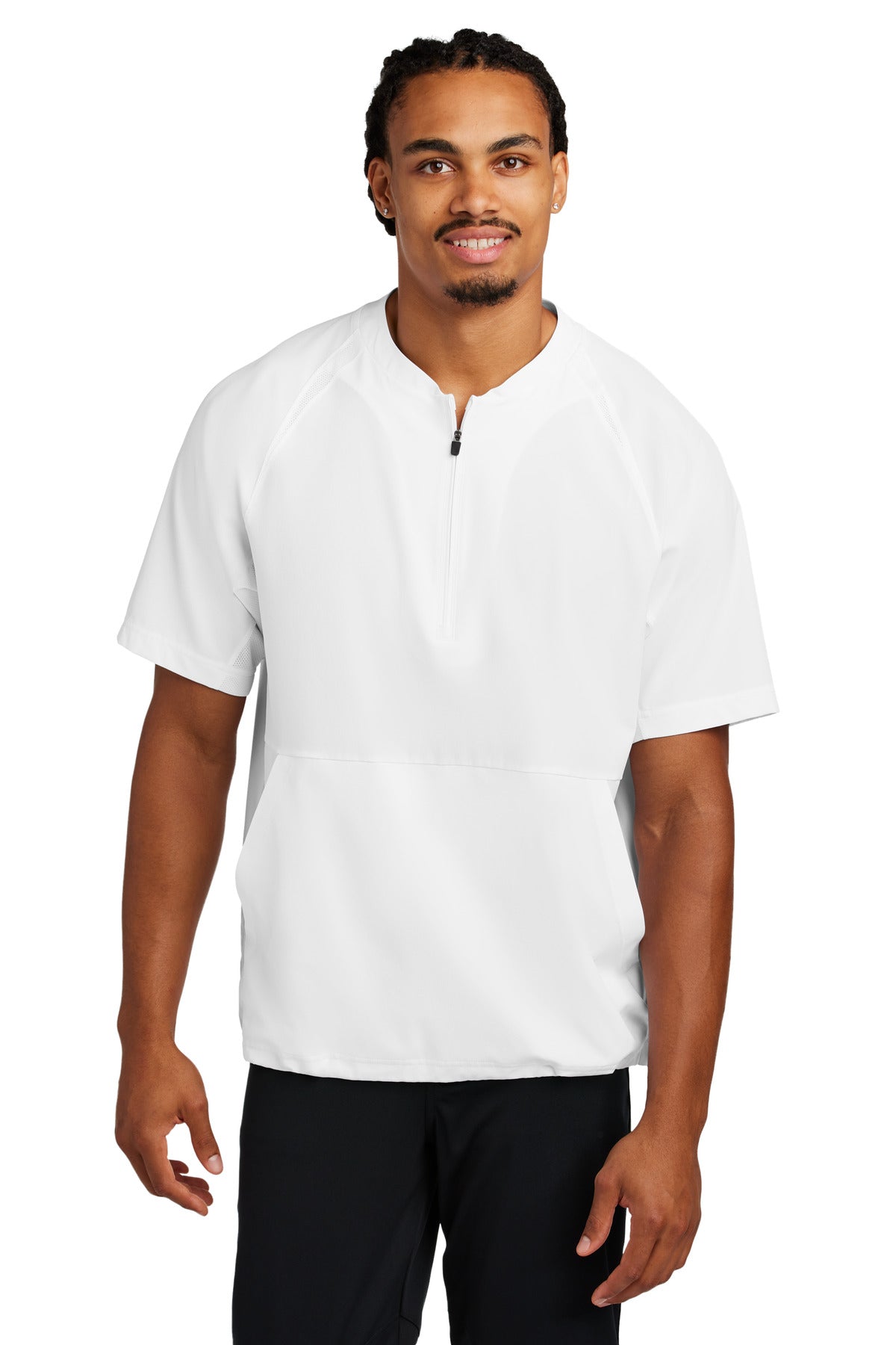 Sport-Tek Repeat 1/2-Zip Short Sleeve Jacket JST489 White