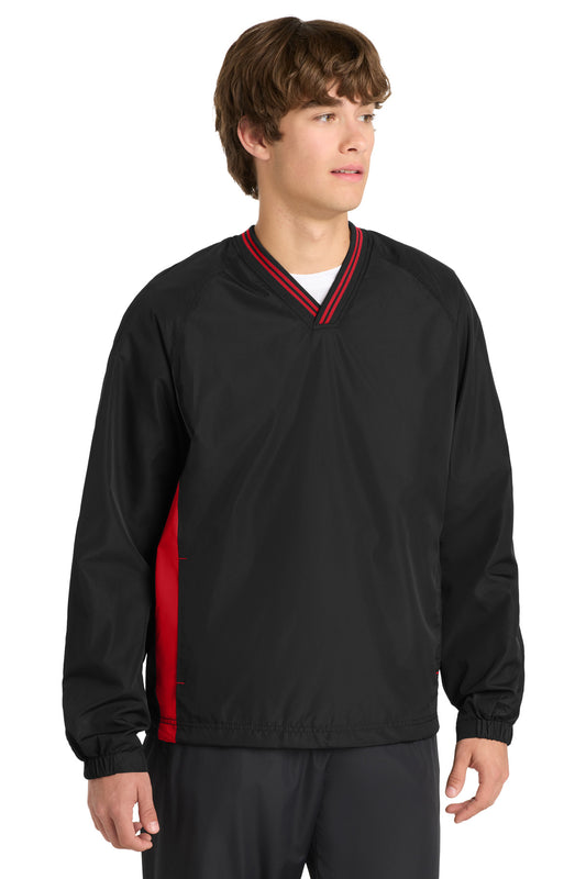 Sport-Tek Tipped V-Neck Raglan Wind Shirt JST62