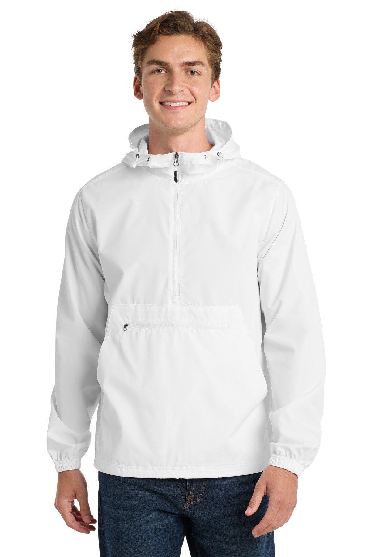Sport-Tek Packable Anorak JST66 White