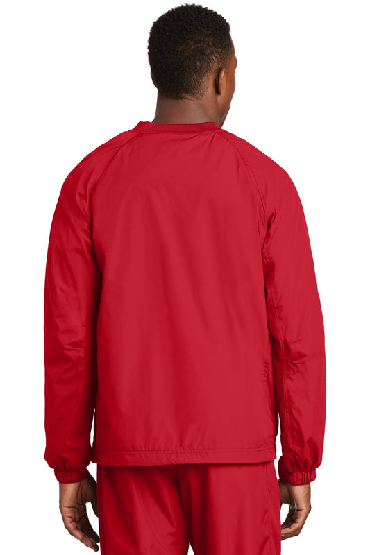 Sport-Tek V-Neck Raglan Wind Shirt. JST72 True Red