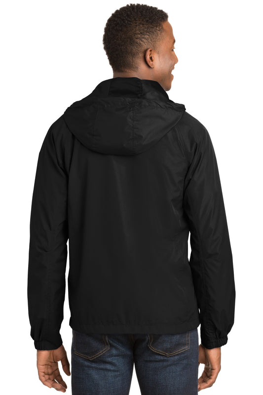 Sport-Tek Hooded Raglan Jacket. JST73 Black