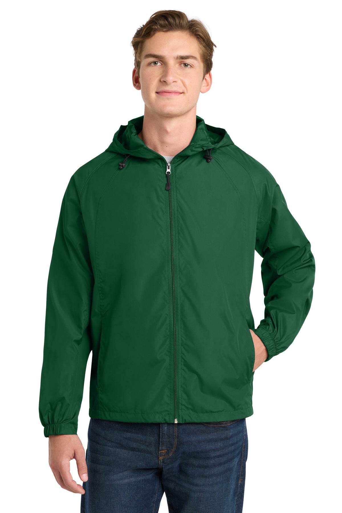 Sport-Tek Hooded Raglan Jacket JST73 Forest Green