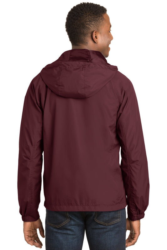 Sport-Tek Hooded Raglan Jacket. JST73 Maroon