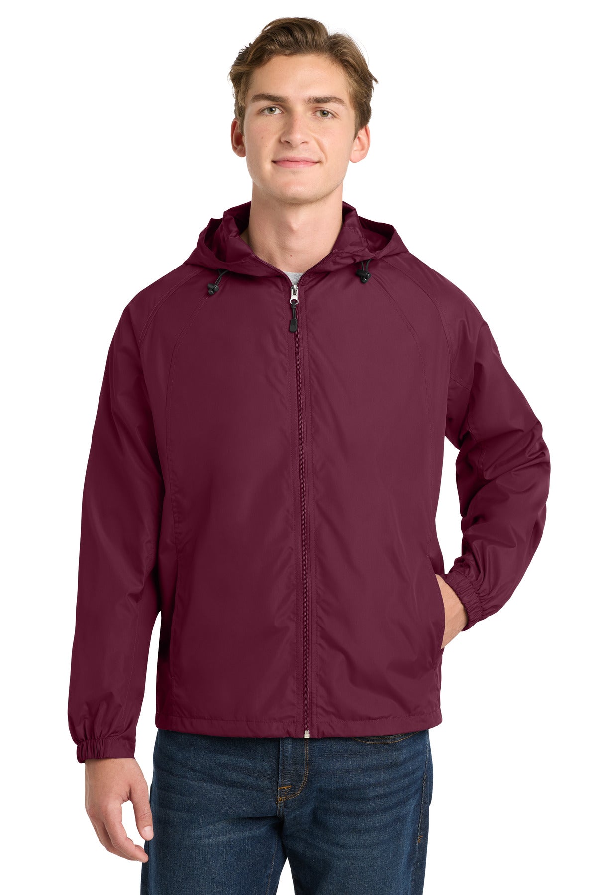 Sport-Tek Hooded Raglan Jacket JST73 Maroon