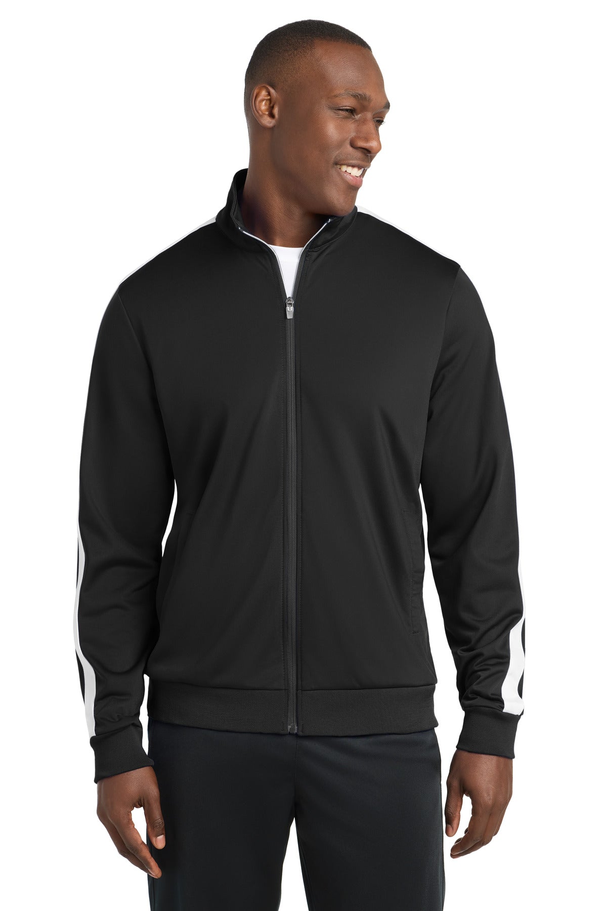 Sport-Tek Tricot Sleeve Stripe Track Jacket JST94