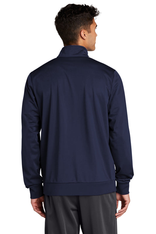 Sport-Tek Tricot Sleeve Stripe Track Jacket. JST94 True Navy/ White