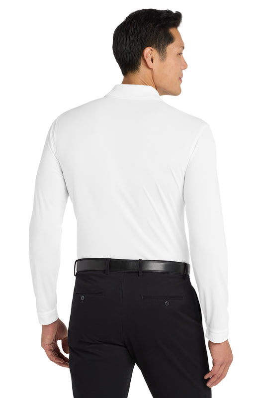 Port Authority Dry Zone UV Micro-Mesh Long Sleeve Polo K110LS White