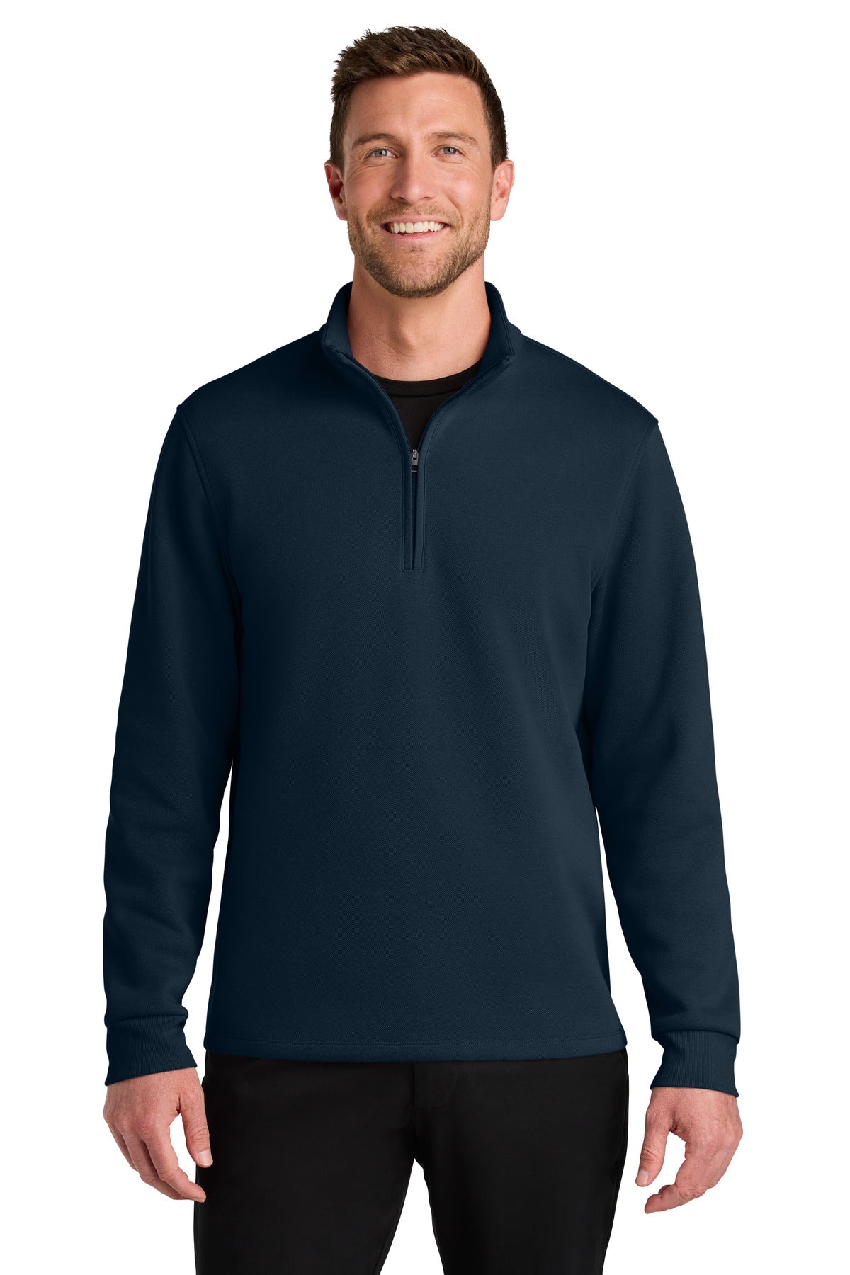 Port Authority Wearever Signature Double Pique 1/4-Zip K210 River Blue Navy