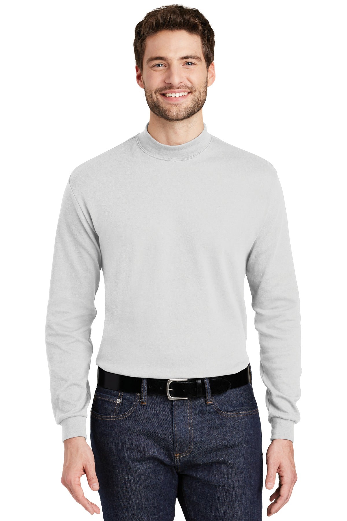 Port Authority Interlock Knit Mock Turtleneck K321 White
