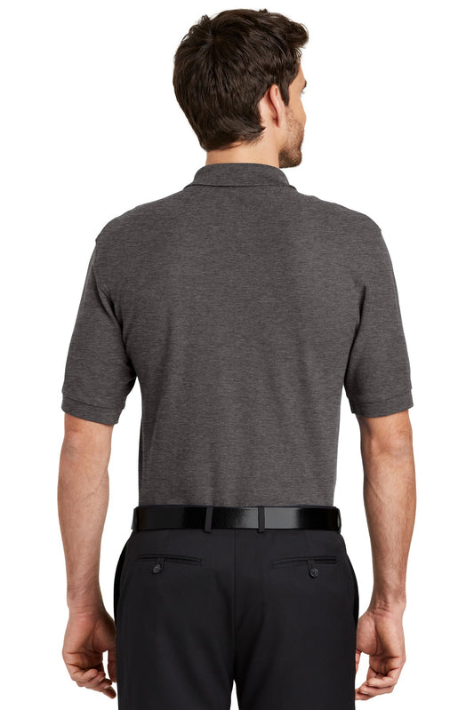 Port Authority Extended Size Silk Touch Polo K500ES Charcoal Heather Grey