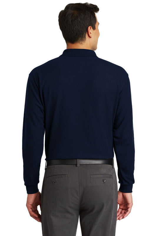 Port Authority Long Sleeve Silk Touch Polo with Pocket. K500LSP Navy