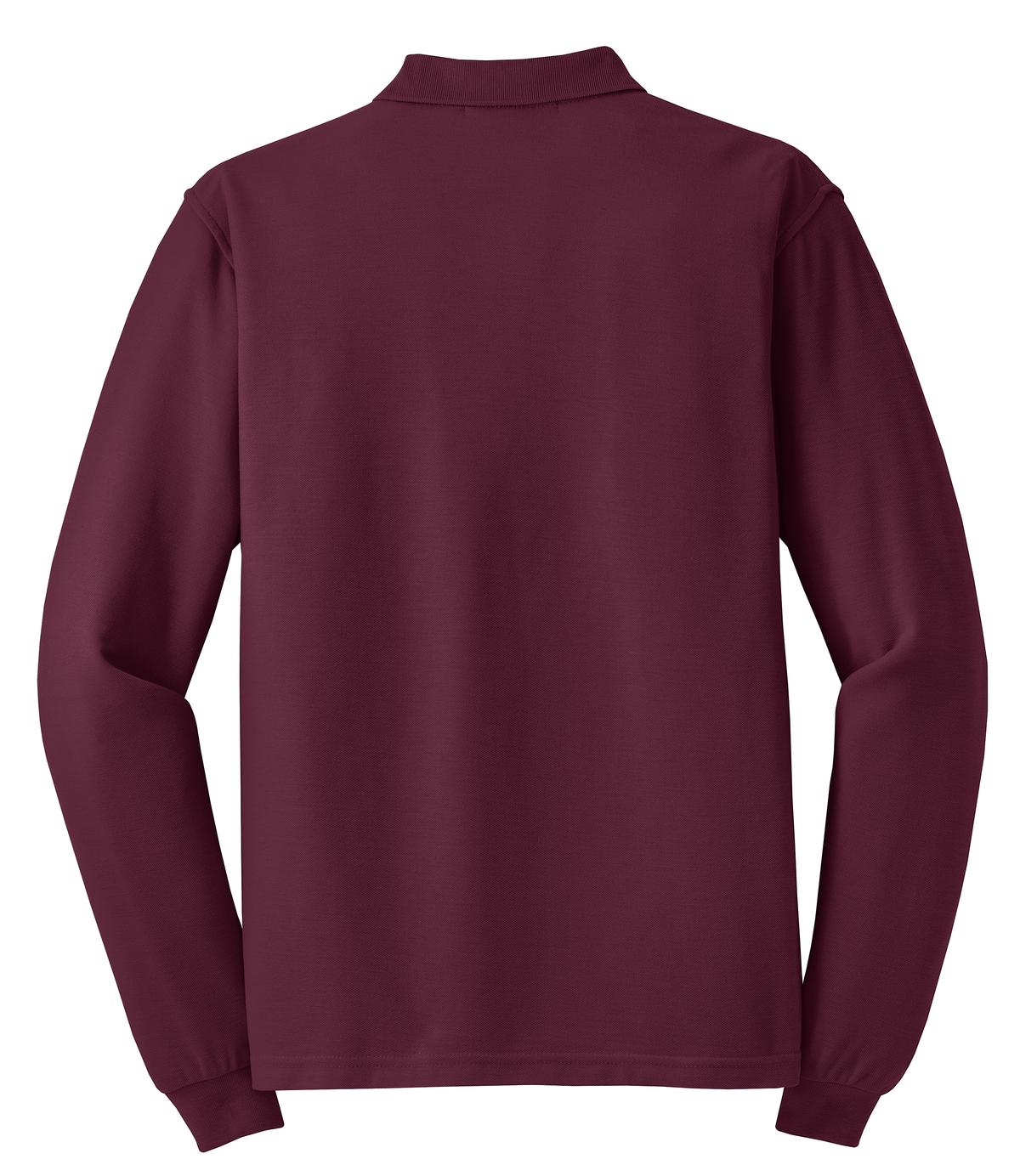 Port Authority Silk Touch Long Sleeve Polo. K500LS Burgundy