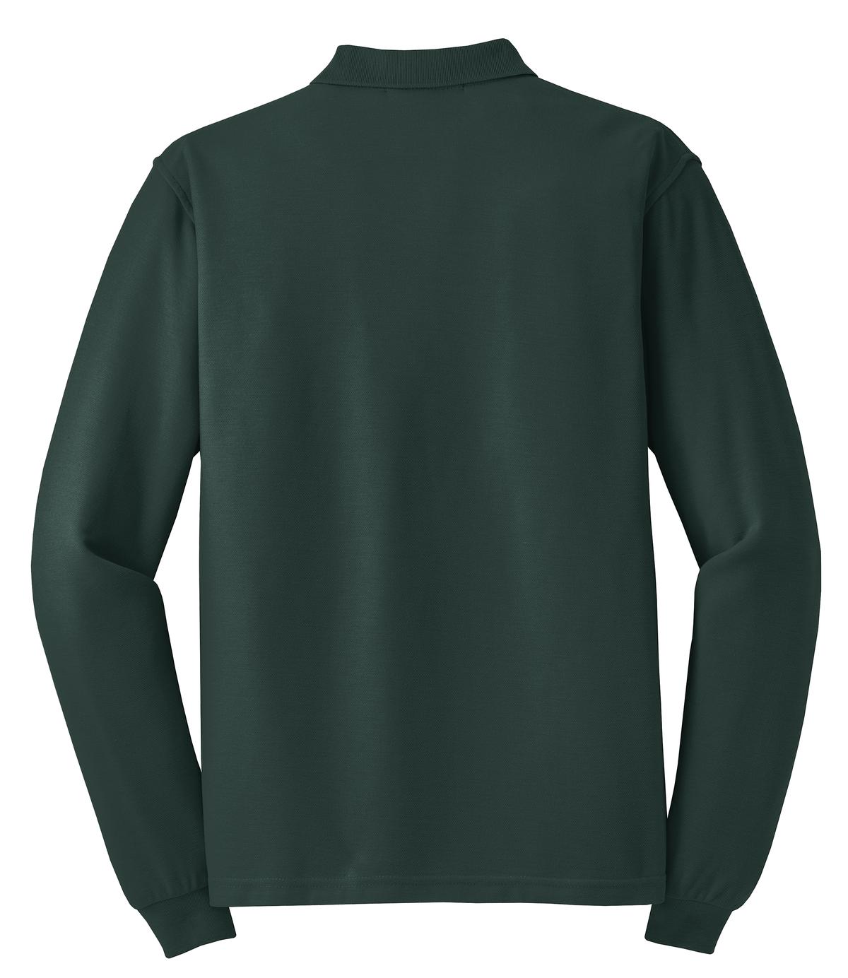 Port Authority Silk Touch Long Sleeve Polo. K500LS Dark Green