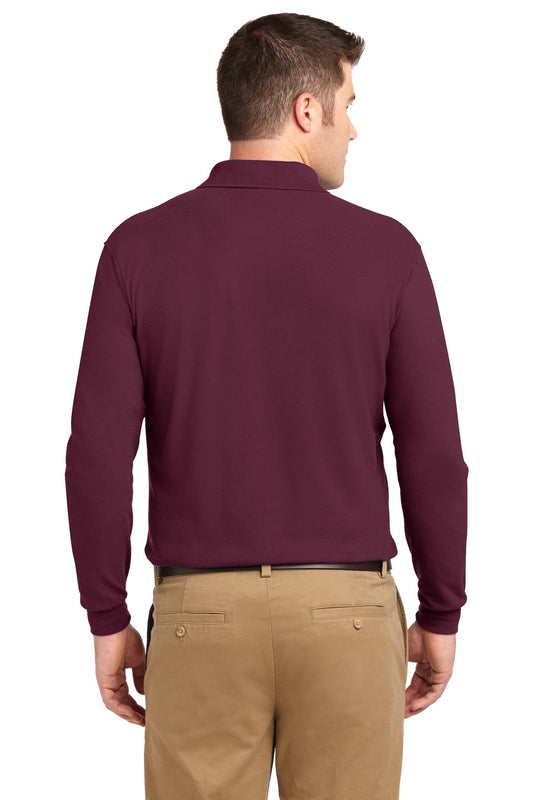 Port Authority Silk Touch Long Sleeve Polo. K500LS Burgundy