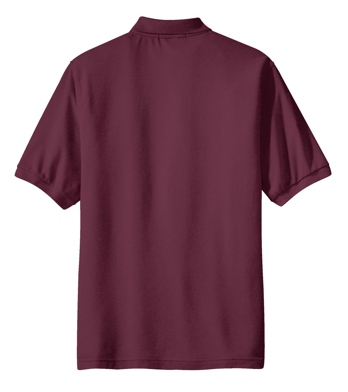 Port Authority Silk Touch Polo with Pocket. K500P Burgundy