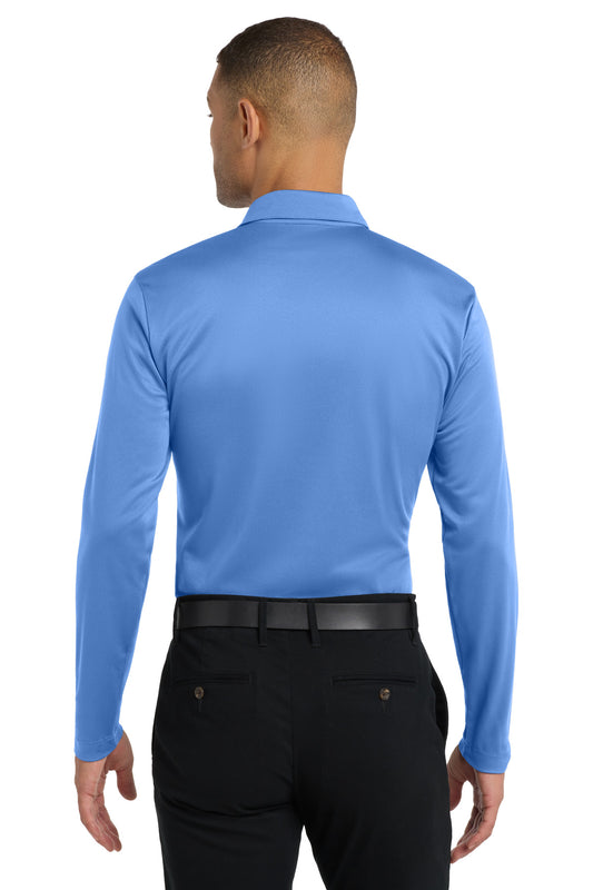 Port Authority Silk Touch Performance Long Sleeve Polo. K540LS Carolina Blue