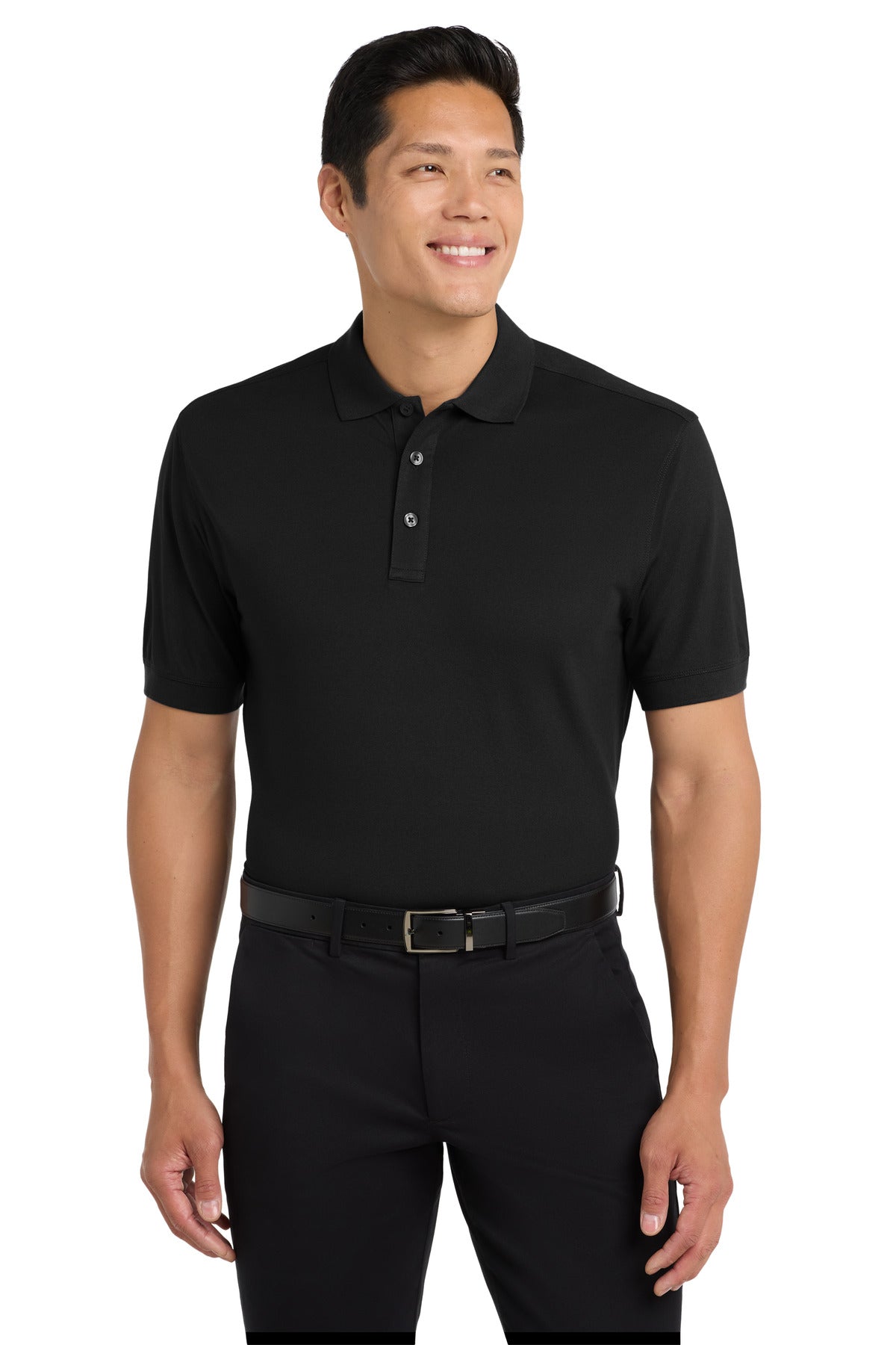 Port Authority Stretch Pique Polo K555 Black