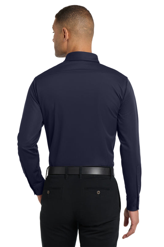 Port Authority Dimension Knit Dress Shirt K570 Dark Navy